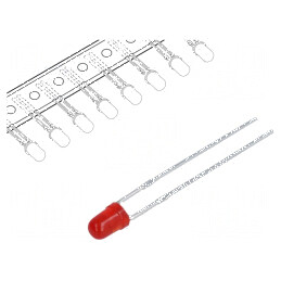 LED 3mm roșie 0,8-5mcd 60° convex | Electronic-mag.ro | Componente Electronice