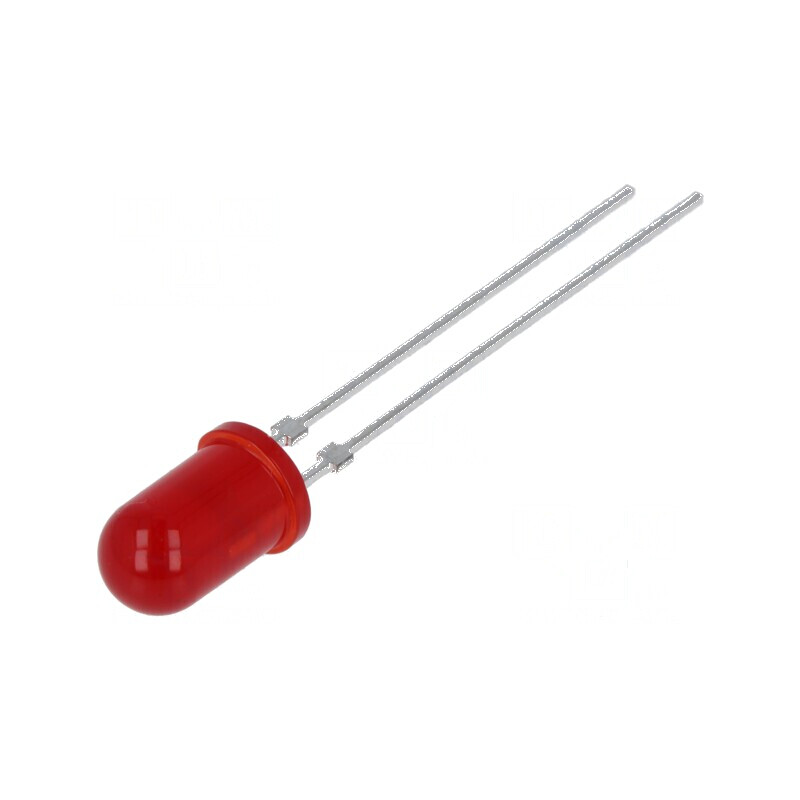 LED 5mm roșie 1,6-10mcd 60° convex | Electronic-mag.ro | Componente Electronice