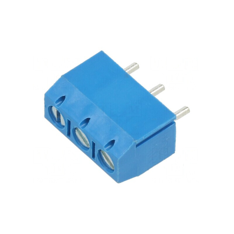 Regletă de conexiuni pentru PCB 90° 3 borne 5mm | Electronic-mag.ro | Componente Electronice