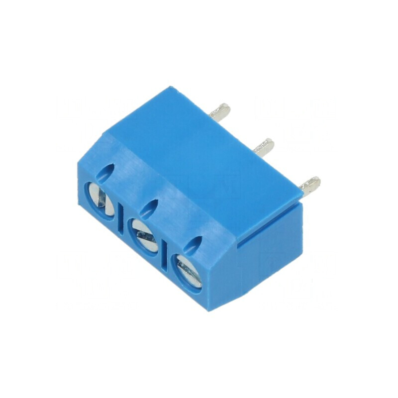 Regletă de conexiuni 90° pentru PCB, 5mm, 3 borne | Electronic-mag.ro | Componente Electronice