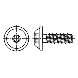 Şurub pentru plastic 6x20 Torx® PLUS 30IP oţel zincat | Electronic-mag.ro | Componente Electronice