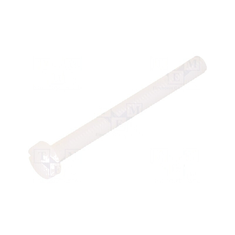 Şurub M3x30 cu cap rotund crestat din poliamidă 0,5mm | Electronic-mag.ro | Componente Electronice