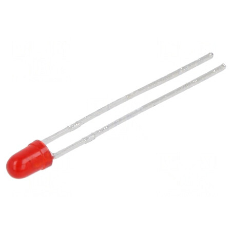LED 3mm roșie 500-1200mcd 50° convex bandă | Electronic-mag.ro | Componente Electronice