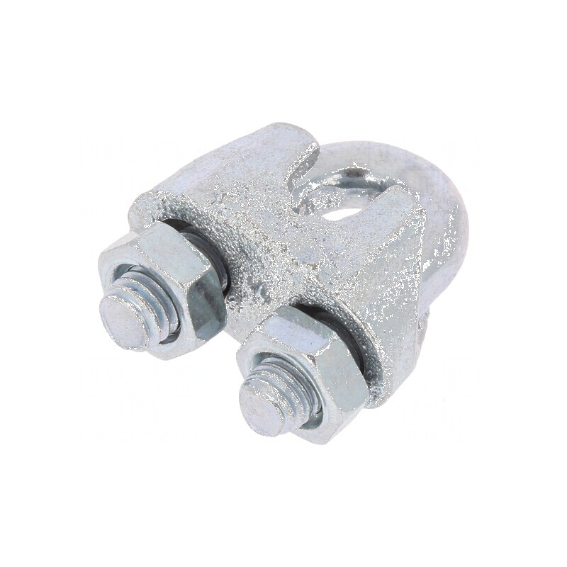 Bridă clemă prindere cablu oțel 5mm zinc | Electronic-mag.ro | Componente Electronice