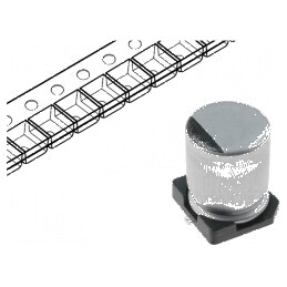 Condensator electrolitic SMD 220uF 25V 8x10mm ±20% 1000h | Electronic-mag.ro | Componente Electronice