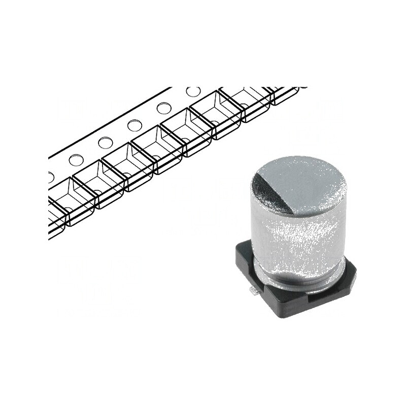 Condensator electrolitic SMD 220uF 25V 8x10mm ±20% 1000h | Electronic-mag.ro | Componente Electronice