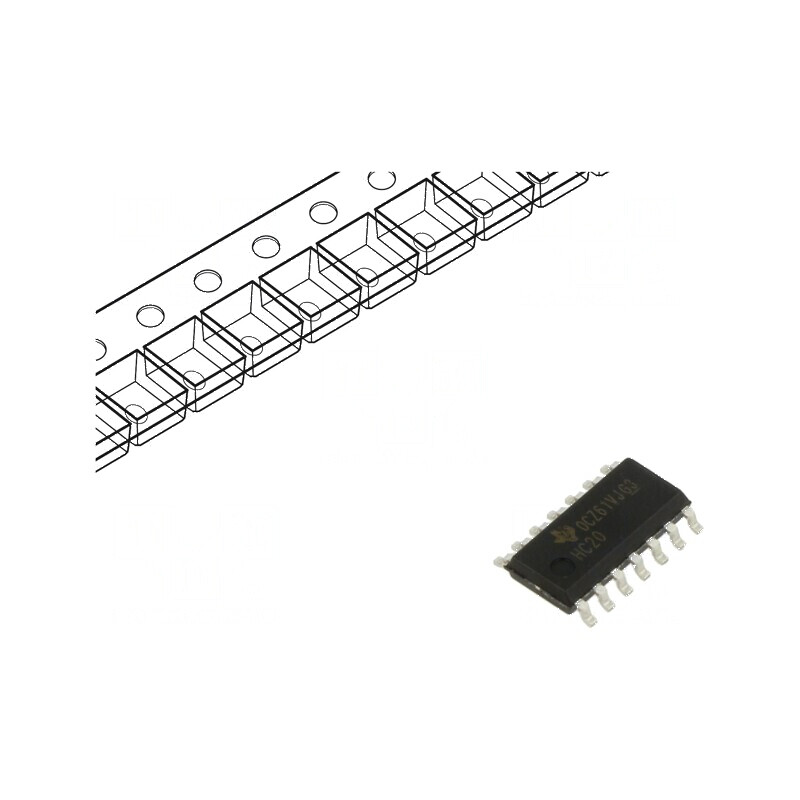 IC digital NAND 2 canale 4 intrări SMD SO14 2÷6VDC HC | Electronic-mag.ro | Componente Electronice