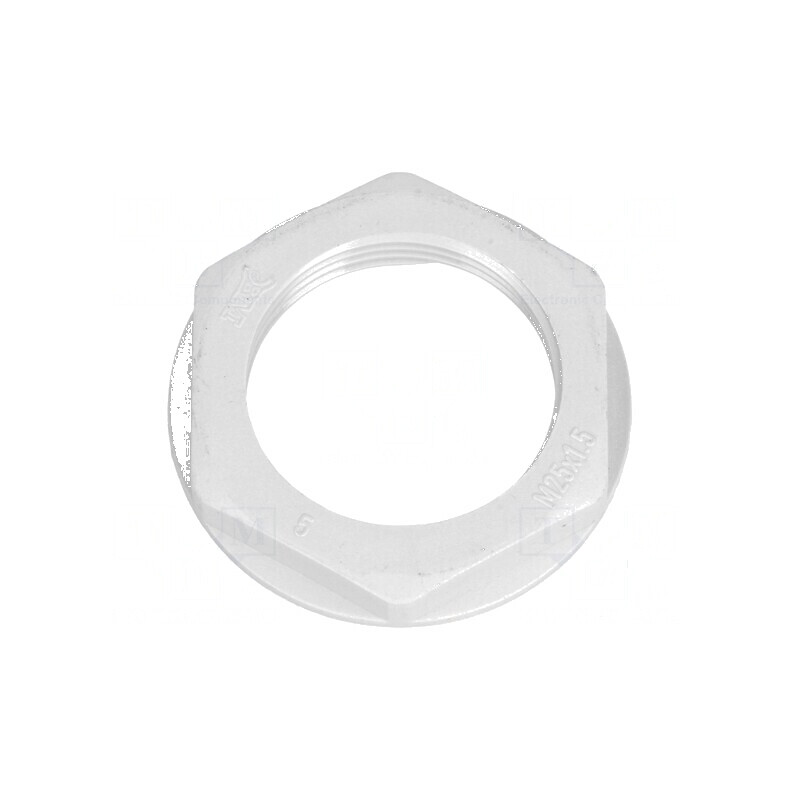 Piuliță M25 poliamidă 32mm gri Pas: 1,5 | Electronic-mag.ro | Componente Electronice