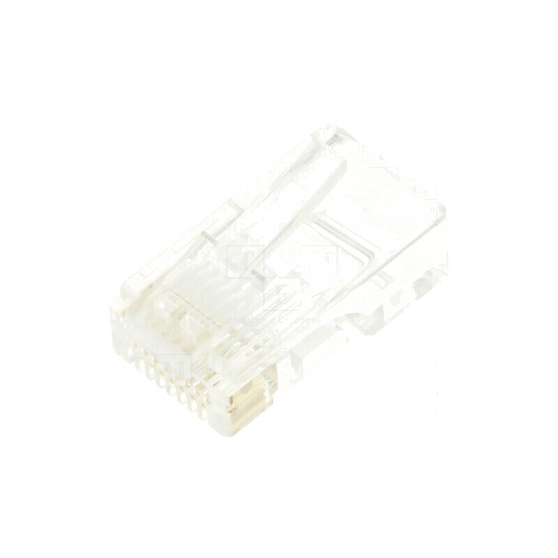 Conector RJ45 Cat 5e mufă PIN 8 aurit neecranat de trecere | Electronic-mag.ro | Componente Electronice