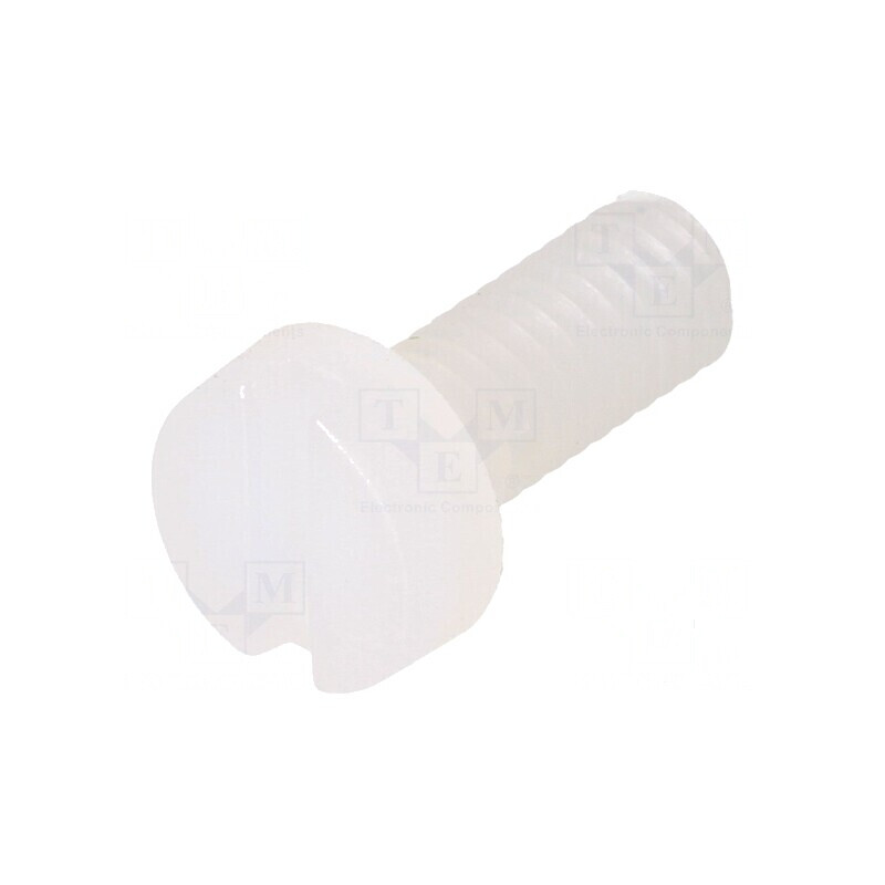 Şurub M4x10 mm cu cap rotund crestat din poliamidă | Electronic-mag.ro | Componente Electronice