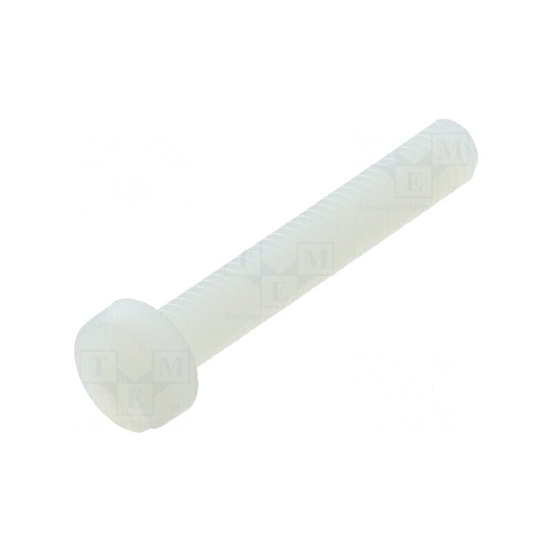 Şurub M4x25 cu cap rotund crestat din poliamidă | Electronic-mag.ro | Componente Electronice