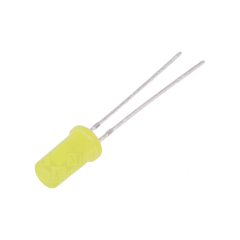 LED 5mm galben 150-220mcd 180° plat | Electronic-mag.ro | Componente Electronice