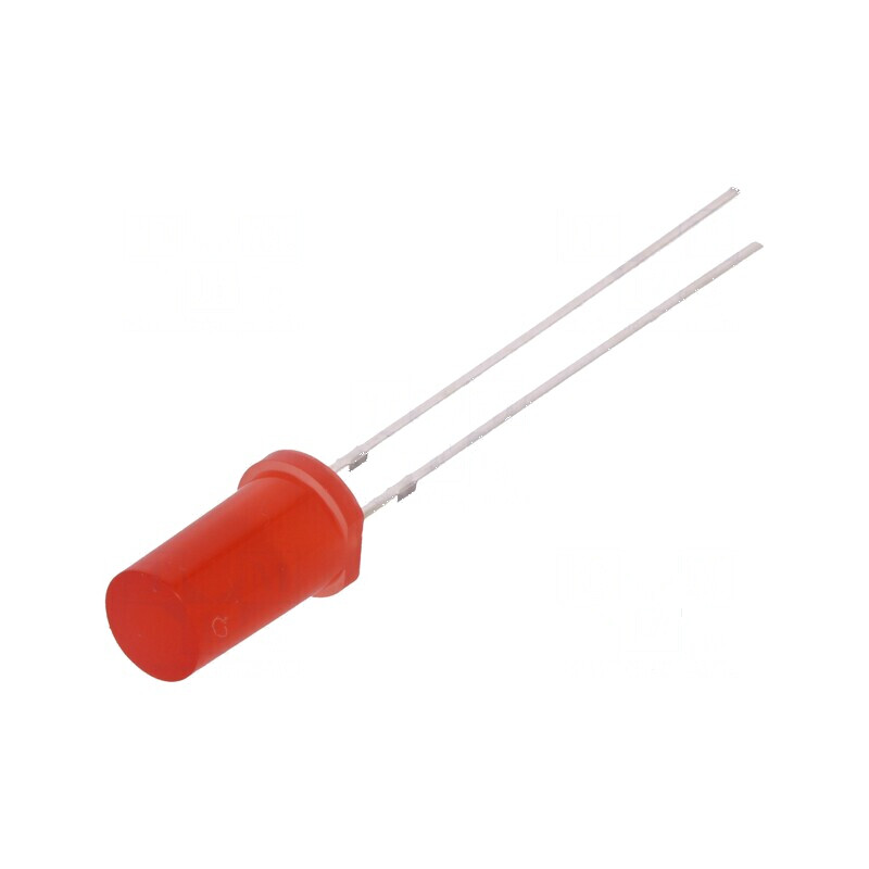 LED 5mm roșie 150-220 mcd 180° plat | Electronic-mag.ro | Componente Electronice