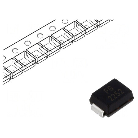 Diodă TVS 0,6kW 279-309V 1,5A bidirecțională SMB rolă bandă | Electronic-mag.ro | Componente Electronice