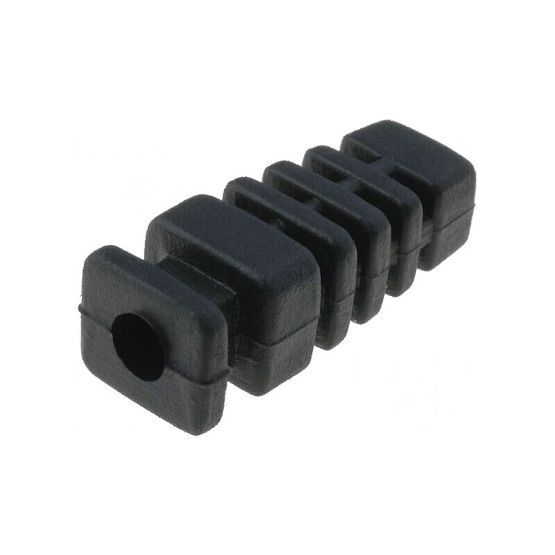 Manșon de cauciuc negru L: 22,6mm pentru cablu Ø4mm, grosime panou max. 2,85mm | Electronic-mag.ro | Componente Electronice