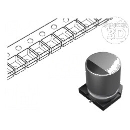 Condensator electrolitic SMD 100uF 6,3VDC Ø6,3x5,4mm ±20% | Electronic-mag.ro | Componente Electronice