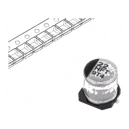 Condensator electrolitic SMD 22uF 50VDC Ø5x5,8mm low ESR | Electronic-mag.ro | Componente Electronice