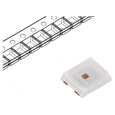 LED SMD 2835 PLCC2 roșie 3000-3800mcd 3,5x2,8x0,8mm 120° | Electronic-mag.ro | Componente Electronice