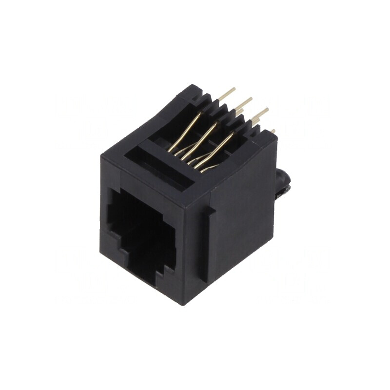 Conector RJ12 soclu 6p6c THT drept | Electronic-mag.ro | Componente Electronice