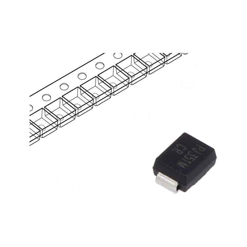 Diodă TVS bidirecțională 0,6kW 44,4-49,1V 9,3A SMB P6SMBJ | Electronic-mag.ro | Componente Electronice