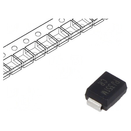 Diodă TVS bidirecțională 0,6kW 44,4-49,1V 9,3A SMB P6SMBJ | Electronic-mag.ro | Componente Electronice
