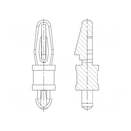 Distanțier PCB poliamidă 66 4,8mm clichet | Electronic-mag.ro | Componente Electronice