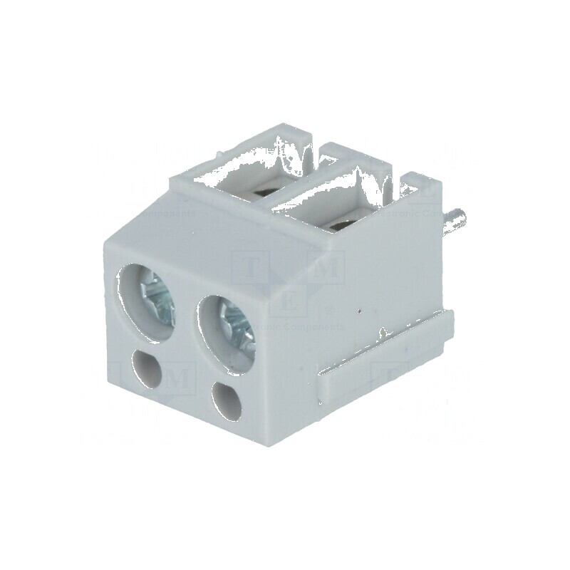 Regletă de conexiuni pentru PCB 90° 5mm, 2 piste 2,5mm² | Electronic-mag.ro | Componente Electronice
