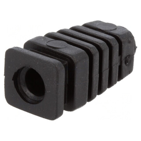 Manșon din gumă neagră L: 26mm pentru cablu Ø5mm, grosime panou max. 2,7mm | Electronic-mag.ro | Componente Electronice
