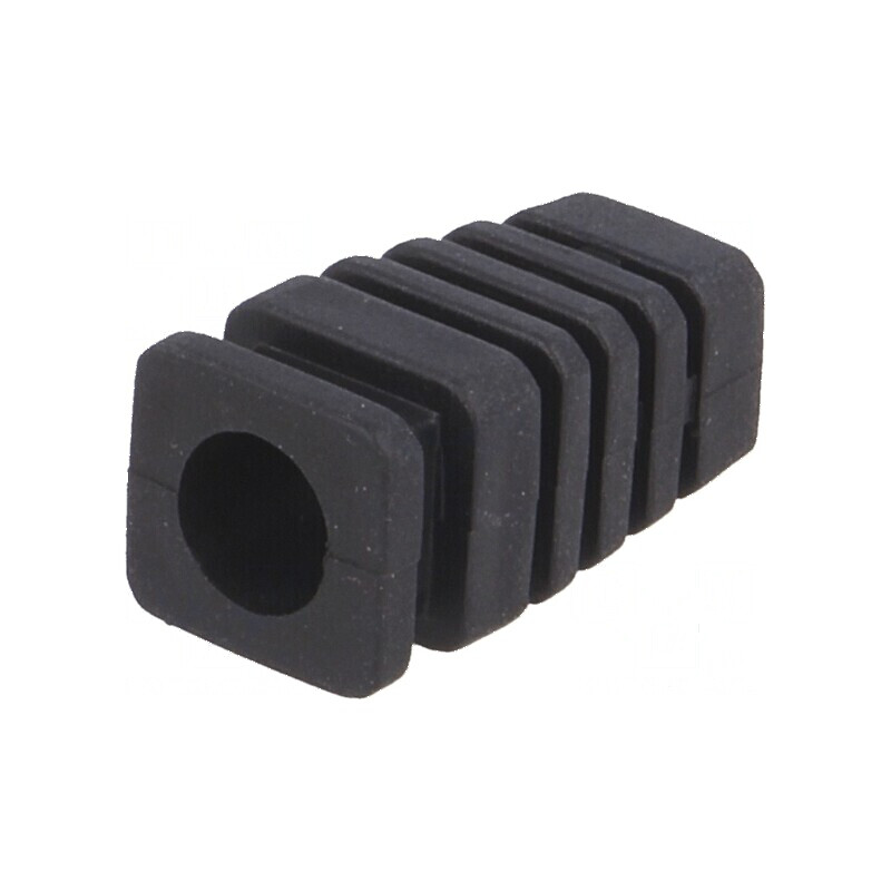 Manșon gumă negru L: 22,4mm pentru cablu Ø7mm, grosime panou max. 2,8mm | Electronic-mag.ro | Componente Electronice