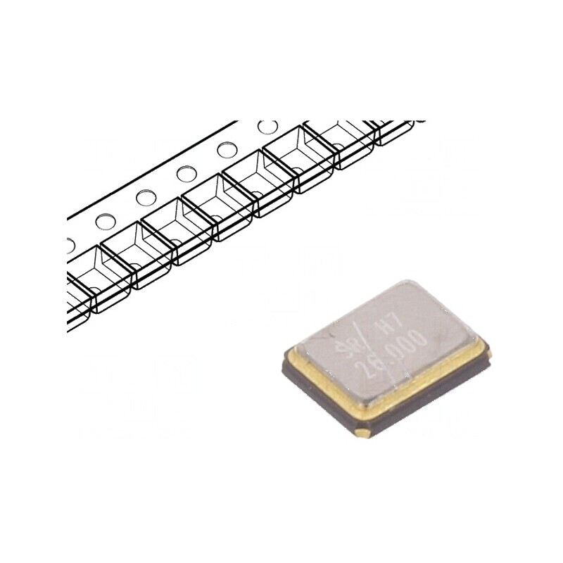 Rezonator cu cuarț 26MHz ±10ppm 9pF SMD 3,2x2,5x0,7mm | Electronic-mag.ro | Componente Electronice