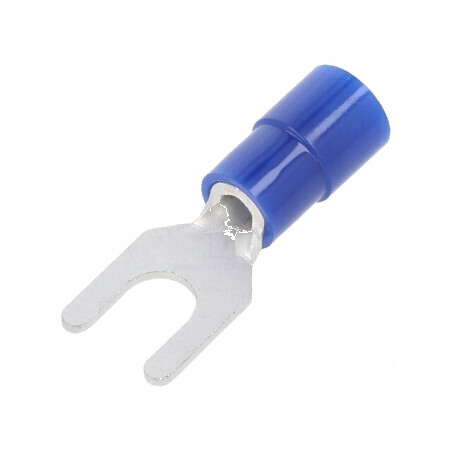 Vârf furcă M4 Ø 4,3mm pentru cablu izolată 1,04÷2,63mm2 | Electronic-mag.ro | Componente Electronice
