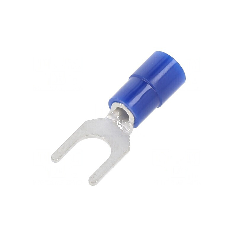 Vârf furcă M5 Ø 5,3mm, crimpat pe cablu izolată 1,04÷2,63mm2 | Electronic-mag.ro | Componente Electronice