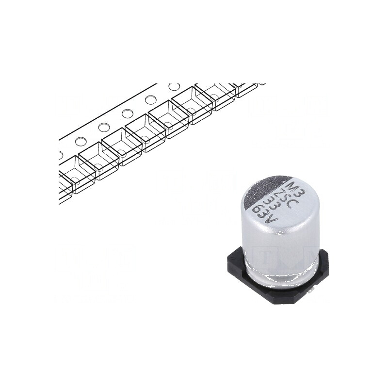 Condensator electrolitic SMD 33uF 63VDC Ø8x10mm ±20% | Electronic-mag.ro | Componente Electronice