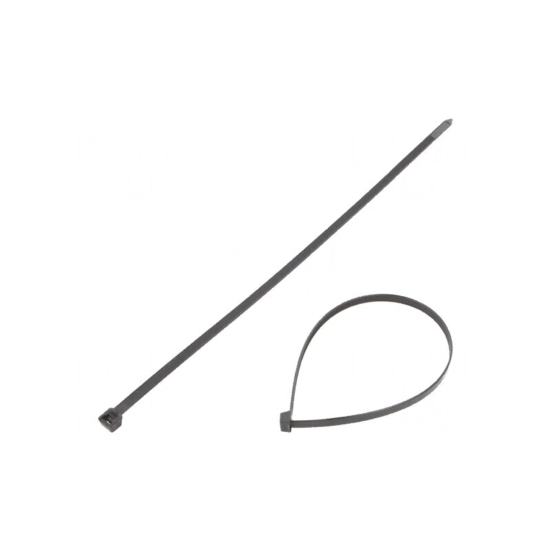 Colier de strângere poliamidă 370mm 7,6mm 550N negru | Electronic-mag.ro | Componente Electronice