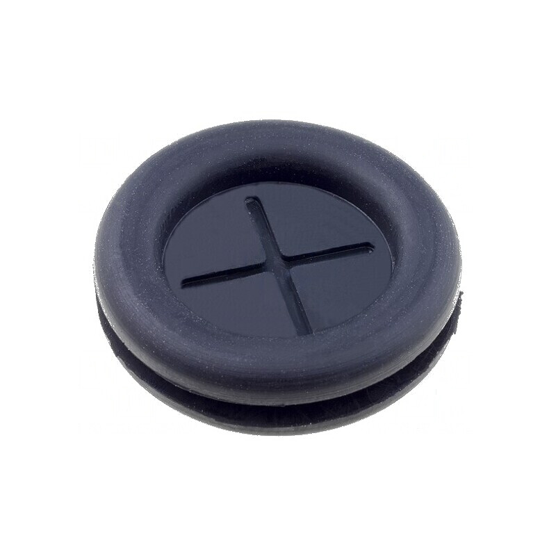 Manșon cu cap adâncit 19mm montaj, 16mm orificiu, gumă neagră | Electronic-mag.ro | Componente Electronice