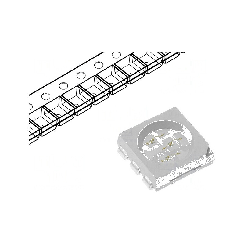 LED SMD 5060 PLCC6 Albastru 2-3lm 800-1000mcd 5x5x1,6mm 120° | Electronic-mag.ro | Componente Electronice