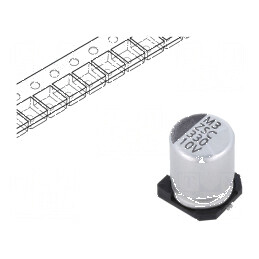 Condensator electrolitic SMD 330uF 10VDC Ø8x10mm low ESR | Electronic-mag.ro | Componente Electronice