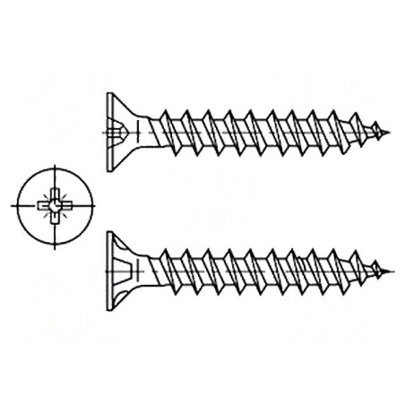 Şuruburi pentru plăci PAL 4x60mm Cap îngropat Pozidriv PZ2 oţel | Electronic-mag.ro | Componente Electronice