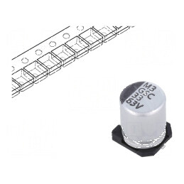 Condensator electrolitic SMD 33uF 63V DC ±20% -55÷105°C 2000h | Electronic-mag.ro | Componente Electronice
