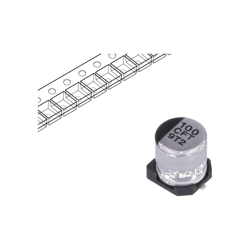 Condensator electrolitic low ESR SMD 100uF 16V DC Ø5x5,8mm | Electronic-mag.ro | Componente Electronice Condensator electrolitic low ESR SMD 100uF 16V DC Ø5x5,8mm | Electronic-mag.ro | Componente Electronice
