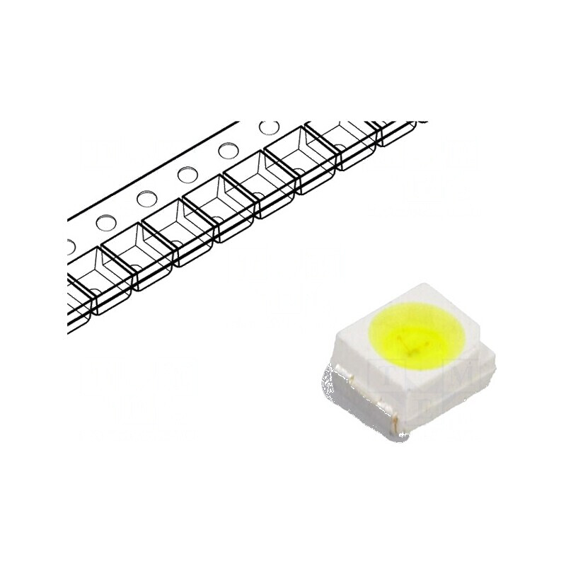 Banda LED SMD 3528 alb rece 20m 710÷1800mcd 120° lentilă galbenă | Electronic-mag.ro | Componente Electronice