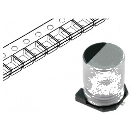 Condensator electrolitic SMD 470uF 16V 2000h Ø8x10mm ±20% | Electronic-mag.ro | Componente Electronice