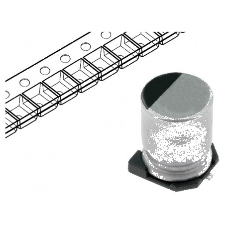 Condensator electrolitic SMD 470uF 16V 2000h Ø8x10mm ±20% | Electronic-mag.ro | Componente Electronice