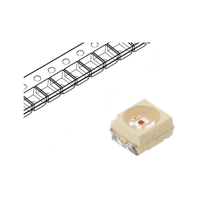 LED SMD 3528 PLCC2 Verde 4,5-12mcd 3,5x2,8x1,75mm 60° 20mA | Electronic-mag.ro | Componente Electronice
