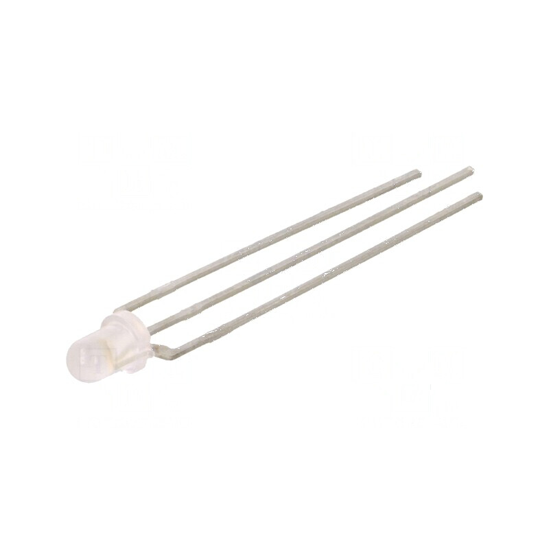 LED 3mm galben/verde 45° convex 3 term | Electronic-mag.ro | Componente Electronice