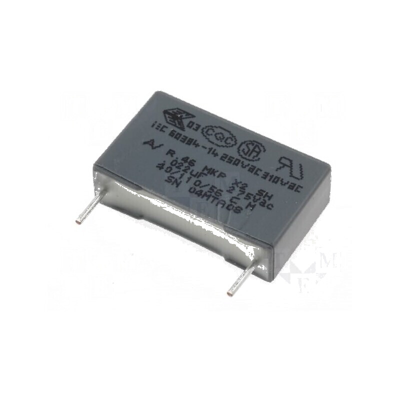 Condensator polipropilenă X2 R46 22nF 18x5x11mm THT ±20% | Electronic-mag.ro | Componente Electronice