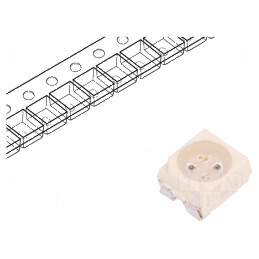 LED SMD 3528 PLCC4 Roșie 60° 20mA 56-180mcd 3,5x2,8x1,75mm | Electronic-mag.ro | Componente Electronice