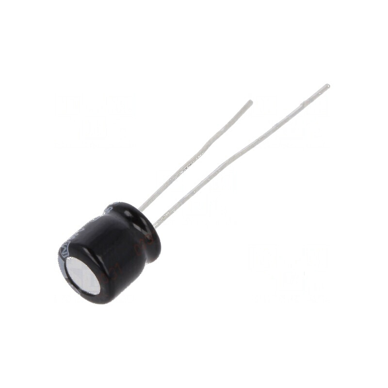 Condensator electrolitic THT 47uF 25VDC Ø6,3x7mm ±20% 1000h | Electronic-mag.ro | Componente Electronice