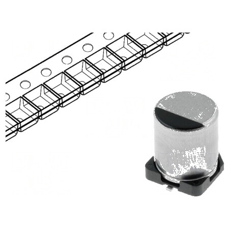 Condensator electrolitic SMD 10uF 50VDC low ESR Ø6,3x5,8mm | Electronic-mag.ro | Componente Electronice