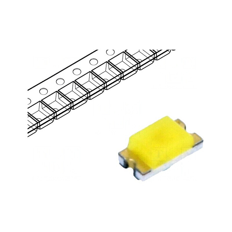 LED SMD 0603 Alb Rece 71-180mcd 130° 5mA cu Lentilă Galbenă | Electronic-mag.ro | Componente Electronice